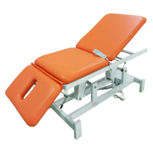 Orange therapy table on a white background