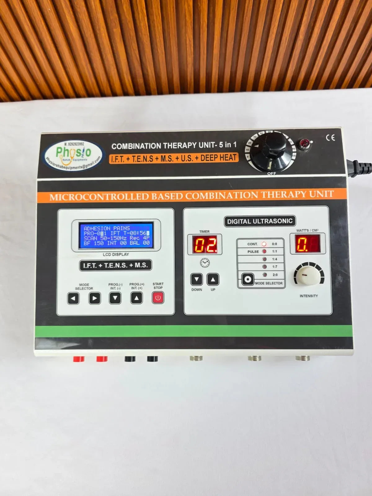 5 in 1 IFT MS TENS US Deep Heat LCD Combo Machine with 1 year warranty - #1 Physiotherapy Equipment Manufacturers & Suppliers in India