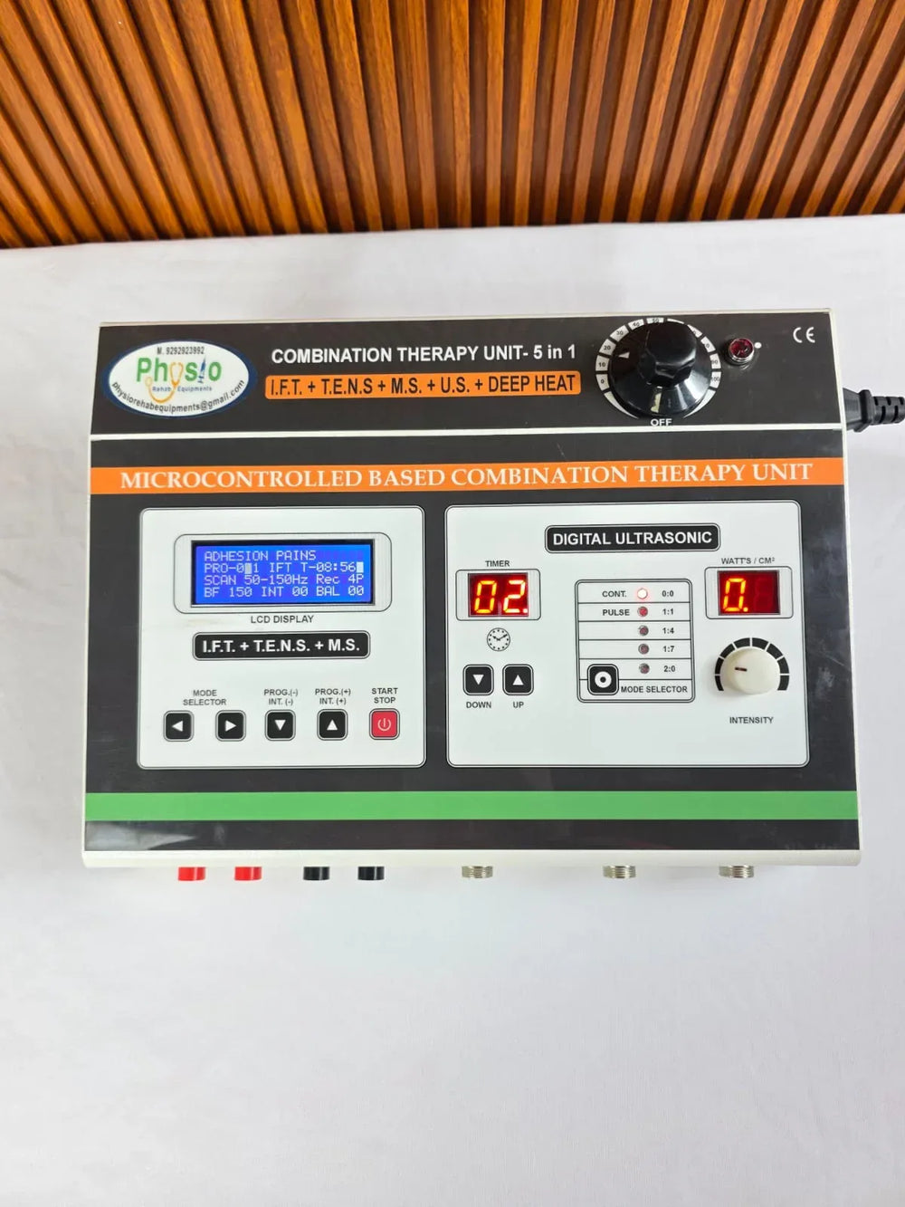 5 in 1 IFT MS TENS US Deep Heat LCD Combo Machine with 1 year warranty - #1 Physiotherapy Equipment Manufacturers & Suppliers in India