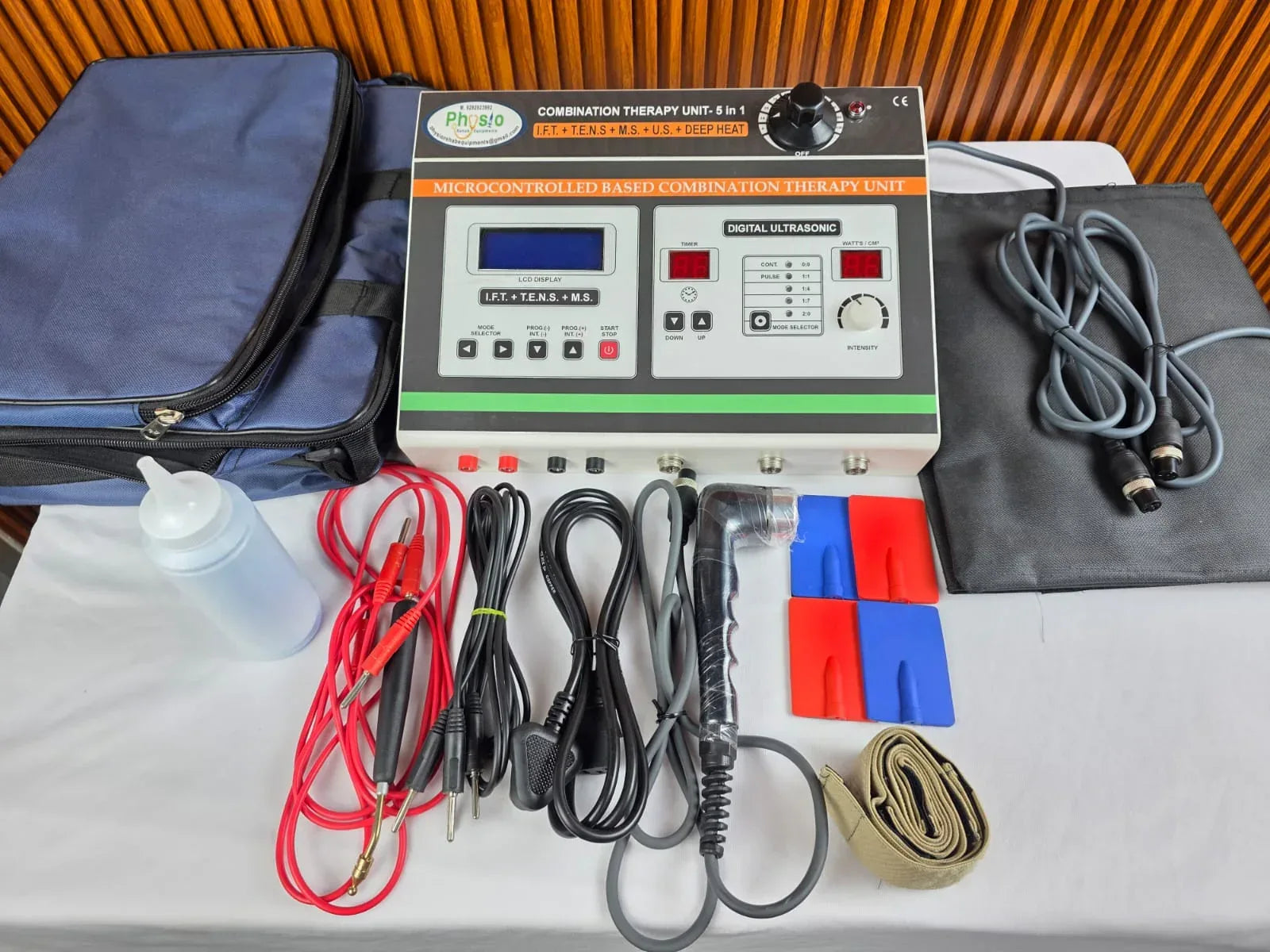 5 in 1 IFT MS TENS US Deep Heat LCD Combo Machine with 1 year warranty - #1 Physiotherapy Equipment Manufacturers & Suppliers in India