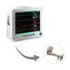 Medical monitor with attached wall mount on a white background