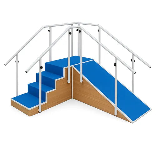 WOODEN EXERCISE CORNER STAIR CASE WITH RAMP