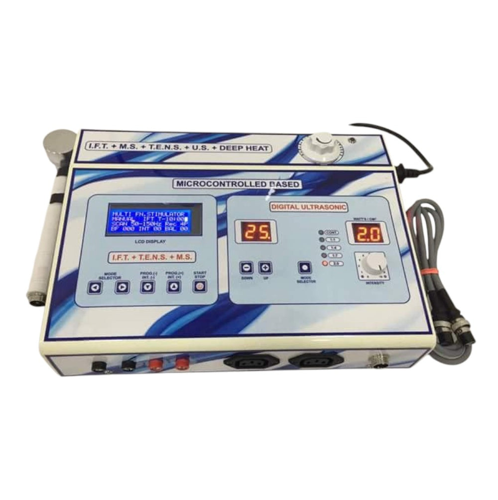 Digital medical device with control panel and display on a white background