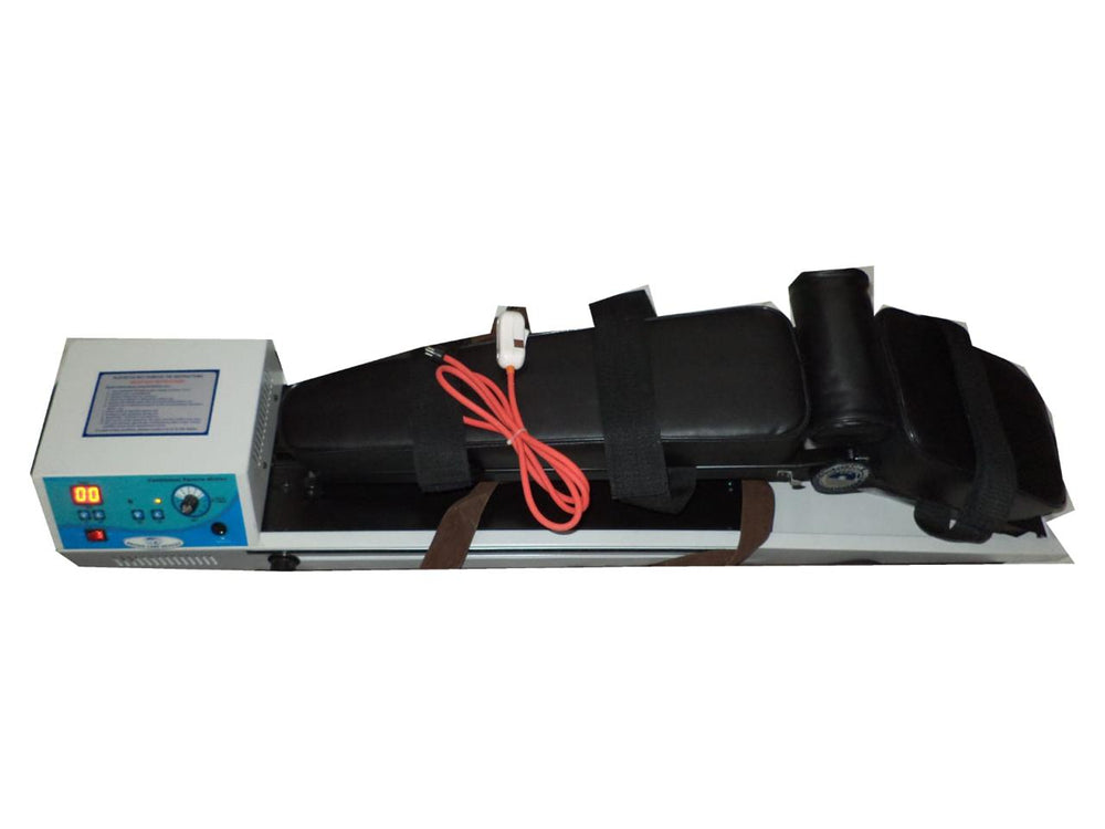 Medical device with straps and a control panel on a white background