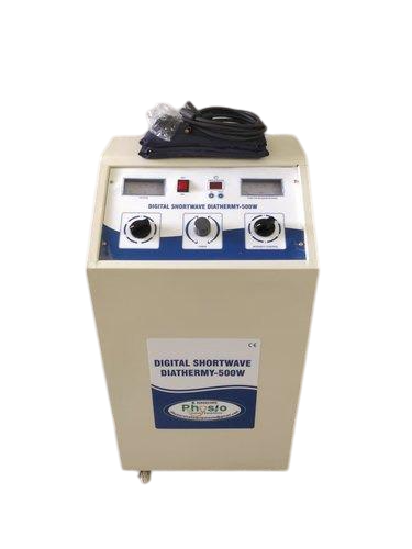  a Digital Shortwave Diathermy (SWD) machine used in physiotherapy.