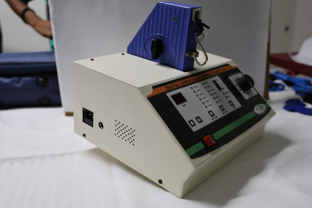 Electronic device with control panel on a white surface