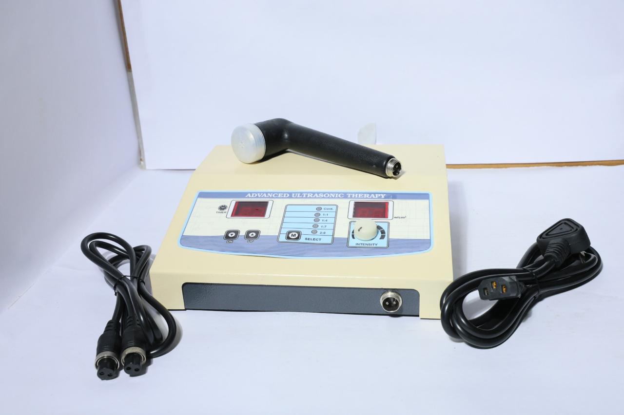 Electronic device with cables on a white background