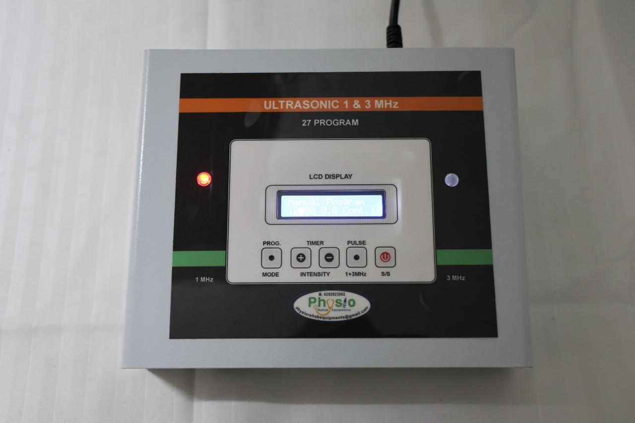 Ultrasonic device with digital display on a white background
