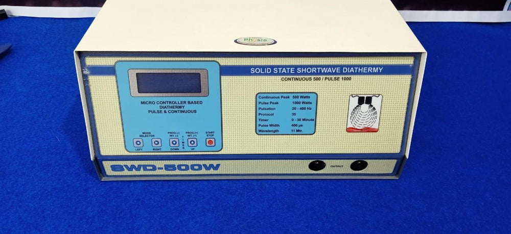 a Shortwave Diathermy unit commonly used in physiotherapy for deep tissue heating.