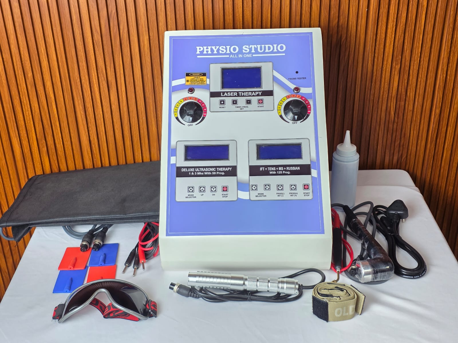 Physio Studio Machine 6 in 1 IFT MS TENS Russian Ultrasonic Laser Deep Heat with 1 Year Warranty