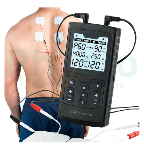 Prof. & Home use New Combo 4 Therapy in 1 unit Electrotherapy Pain Relief Muscle Stimulator TENS, EMS, IF and Russ Therapy with travel case - 1 Physiotherapy Equipment Manufacturers & Suppliers in India