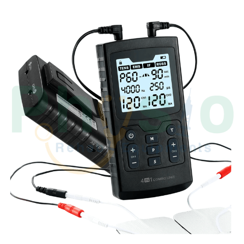 Prof. & Home use New Combo 4 Therapy in 1 unit Electrotherapy Pain Relief Muscle Stimulator TENS, EMS, IF and Russ Therapy with travel case - 1 Physiotherapy Equipment Manufacturers & Suppliers in India