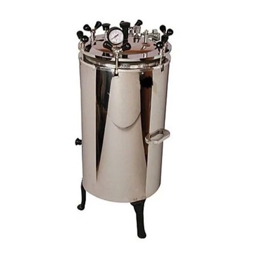 Vertical Autoclave Machine Wing Nut Type 12 x 22 Inch 40L - 1 Physiotherapy Equipment Manufacturers & Suppliers in India